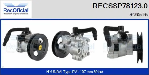 Pompe hydraulique, direction RECOFICIAL RECSSP78123.0