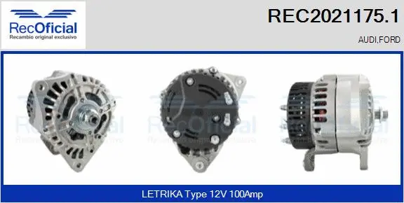 Alternateur RECOFICIAL REC2021175.1