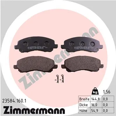 Kit de plaquettes de frein, frein à disque ZIMMERMANN 23584.160.1