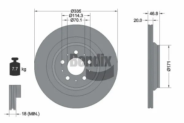 Disque de frein BENDIX Braking BDS2314