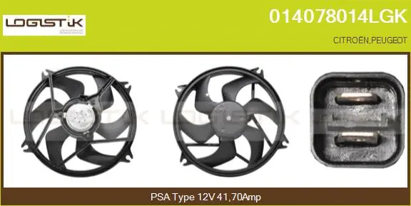 Moteur électrique, ventilateur pour radiateurs LGK 014078014LGK