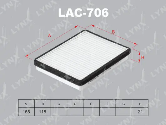 Filtre, air de l'habitacle LYNXAUTO LAC-706