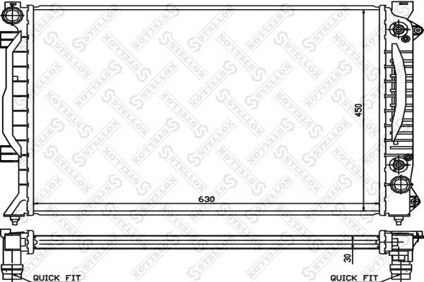 Radiateur, refroidissement du moteur STELLOX 10-25158-SX