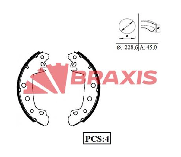 Jeu de mâchoires de frein BRAXIS AC0018
