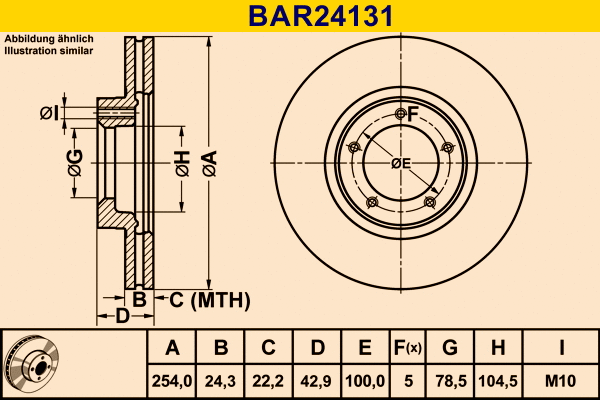 Disque de frein BARUM BAR24131