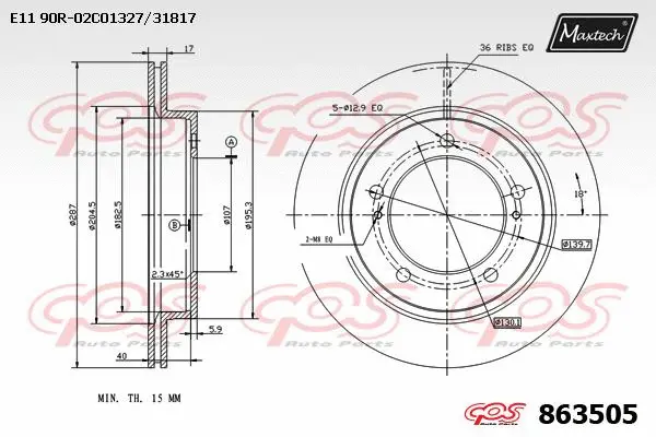 Disque de frein MAXTECH 863505