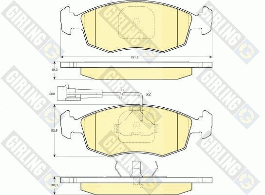 Kit de plaquettes de frein, frein à disque GIRLING 6113412