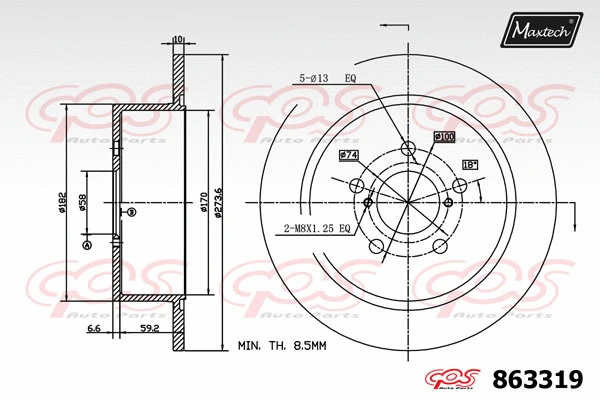 Disque de frein MAXTECH 863319