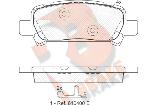 Kit de plaquettes de frein, frein à disque R BRAKE RB1736