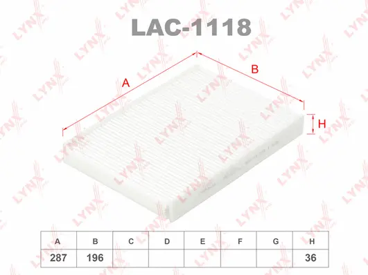 Filtre, air de l'habitacle LYNXAUTO LAC-1118