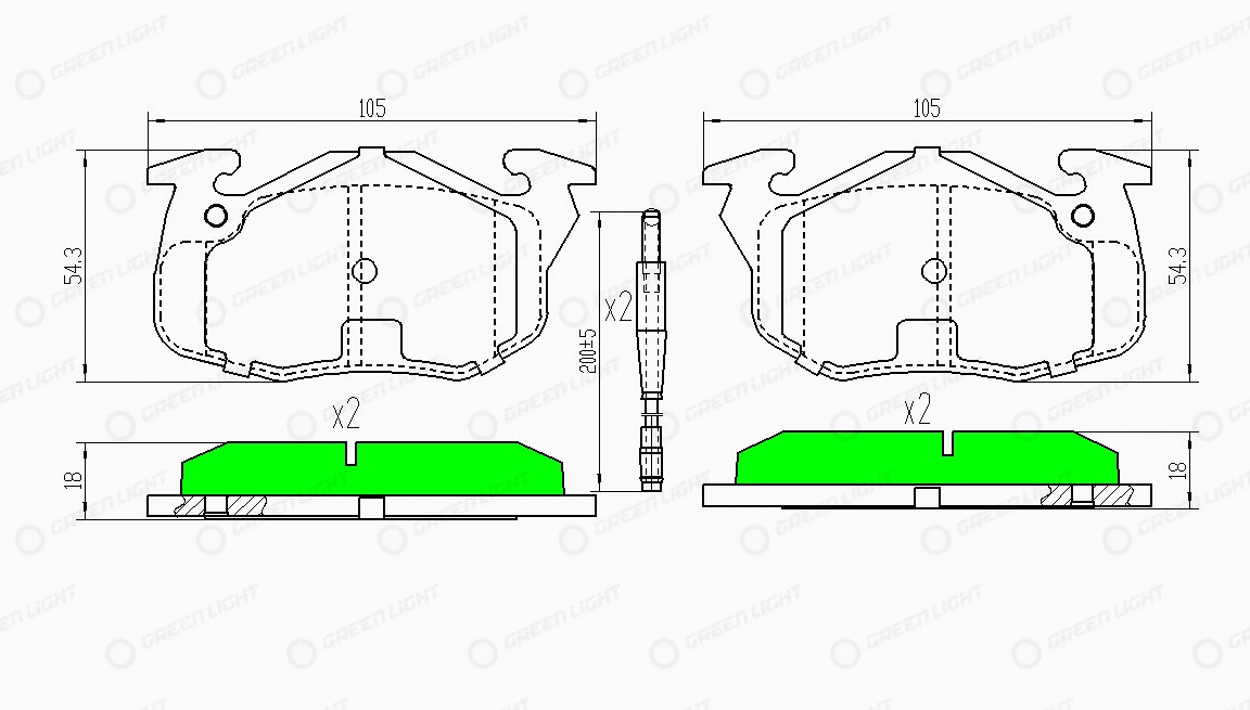 Kit de plaquettes de frein, frein à disque Automotive Adriado GLBP0107