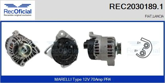 Alternateur RECOFICIAL REC2030189.1