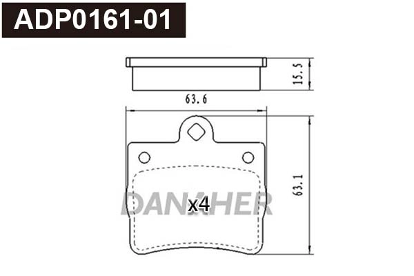 Kit de plaquettes de frein, frein à disque DANAHER ADP0161-01
