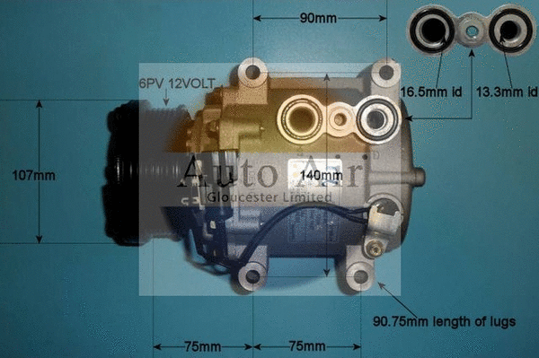 Compresseur, climatisation AUTO AIR GLOUCESTER 14-1006P