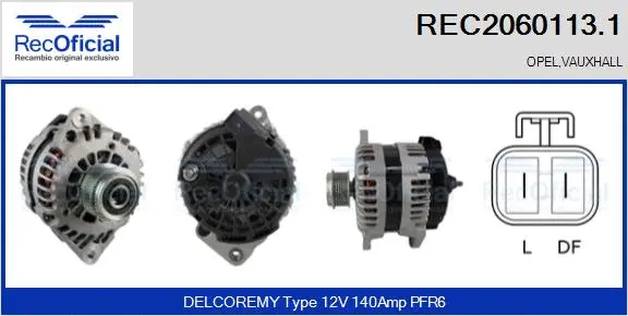 Alternateur RECOFICIAL REC2060113.1