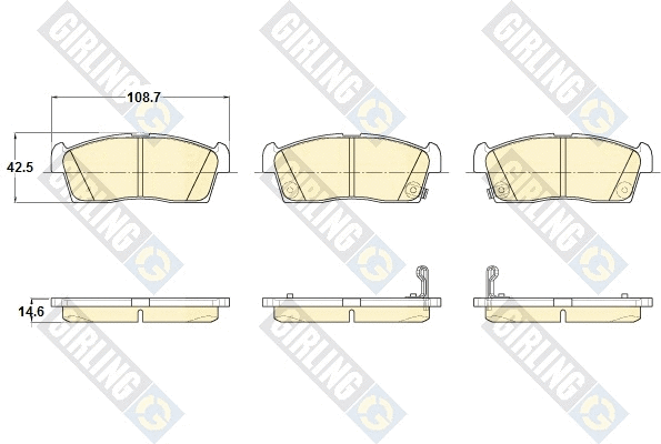 Kit de plaquettes de frein, frein à disque GIRLING 6119409