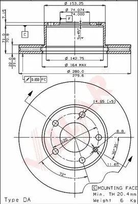 Disque de frein VILLAR 628.1473