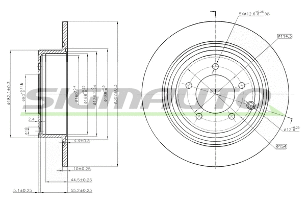 Disque de frein SIGMAUTO DBB763S