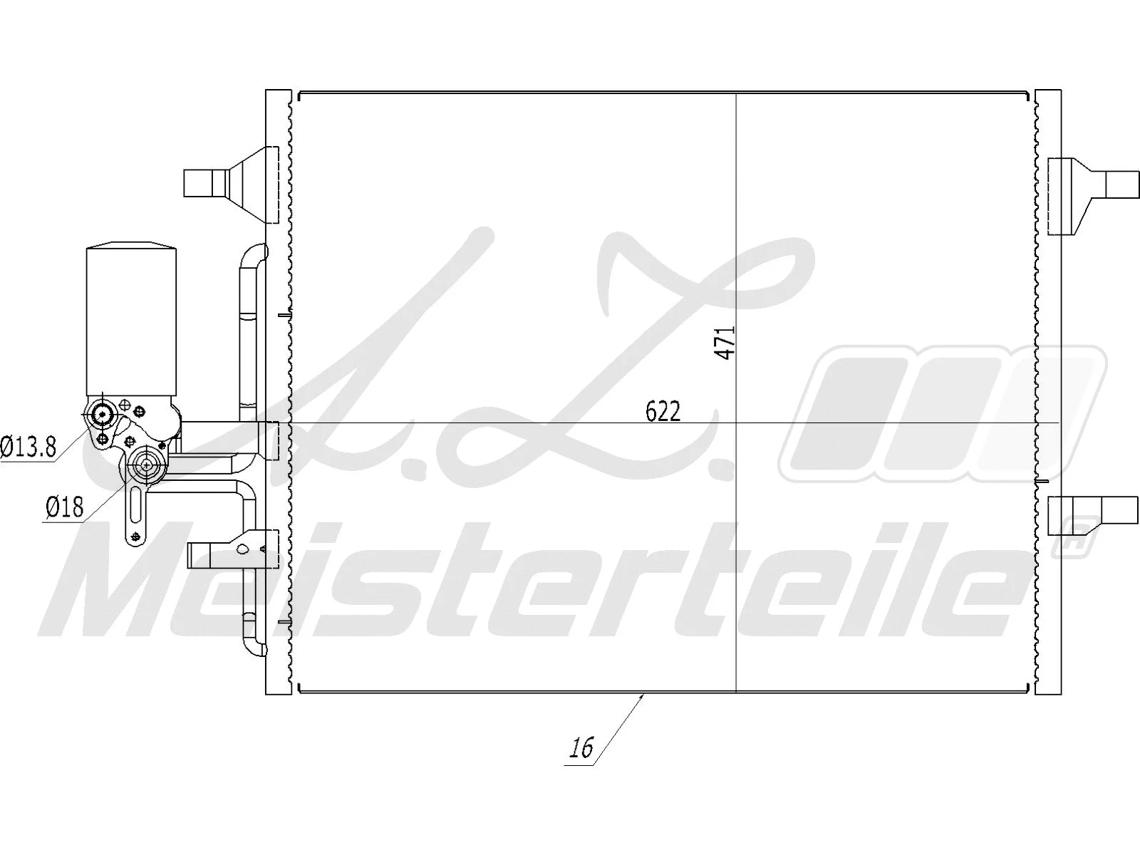 Condenseur, climatisation A.Z. Meisterteile AZMT-45-030-1425