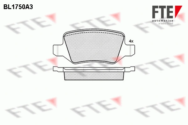 Kit de plaquettes de frein, frein à disque FTE 9010331