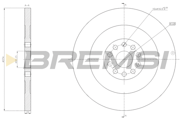 Disque de frein BREMSI CD5156S