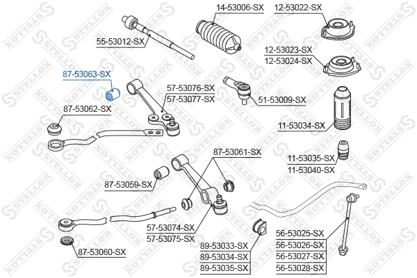Suspension, bras de liaison STELLOX 87-53063-SX