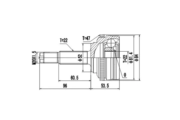 Jeu de joints, arbre de transmission DYNAMATRIX DCV808021