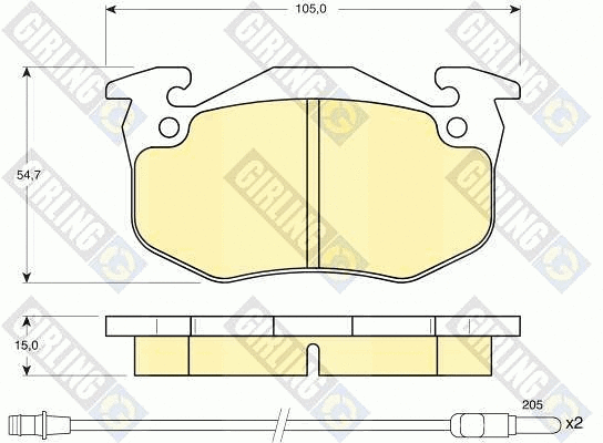 Kit de plaquettes de frein, frein à disque GIRLING 6103283