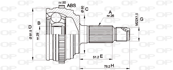 Jeu de joints, arbre de transmission OPEN PARTS CVJ5510.10