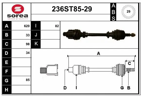 Arbre de transmission STARTCAR 236ST85-29
