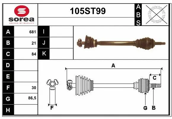 Arbre de transmission STARTCAR 105ST99