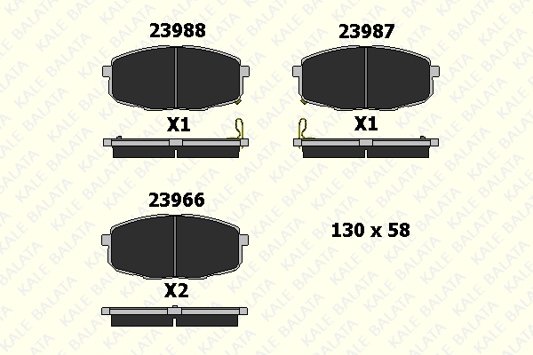 Kit de plaquettes de frein, frein à disque KALE 23966 164 05