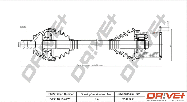 Arbre de transmission Dr!ve+ DP2110.10.0975