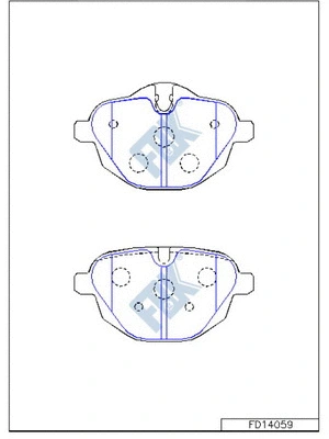 Kit de plaquettes de frein, frein à disque FBK FD14059
