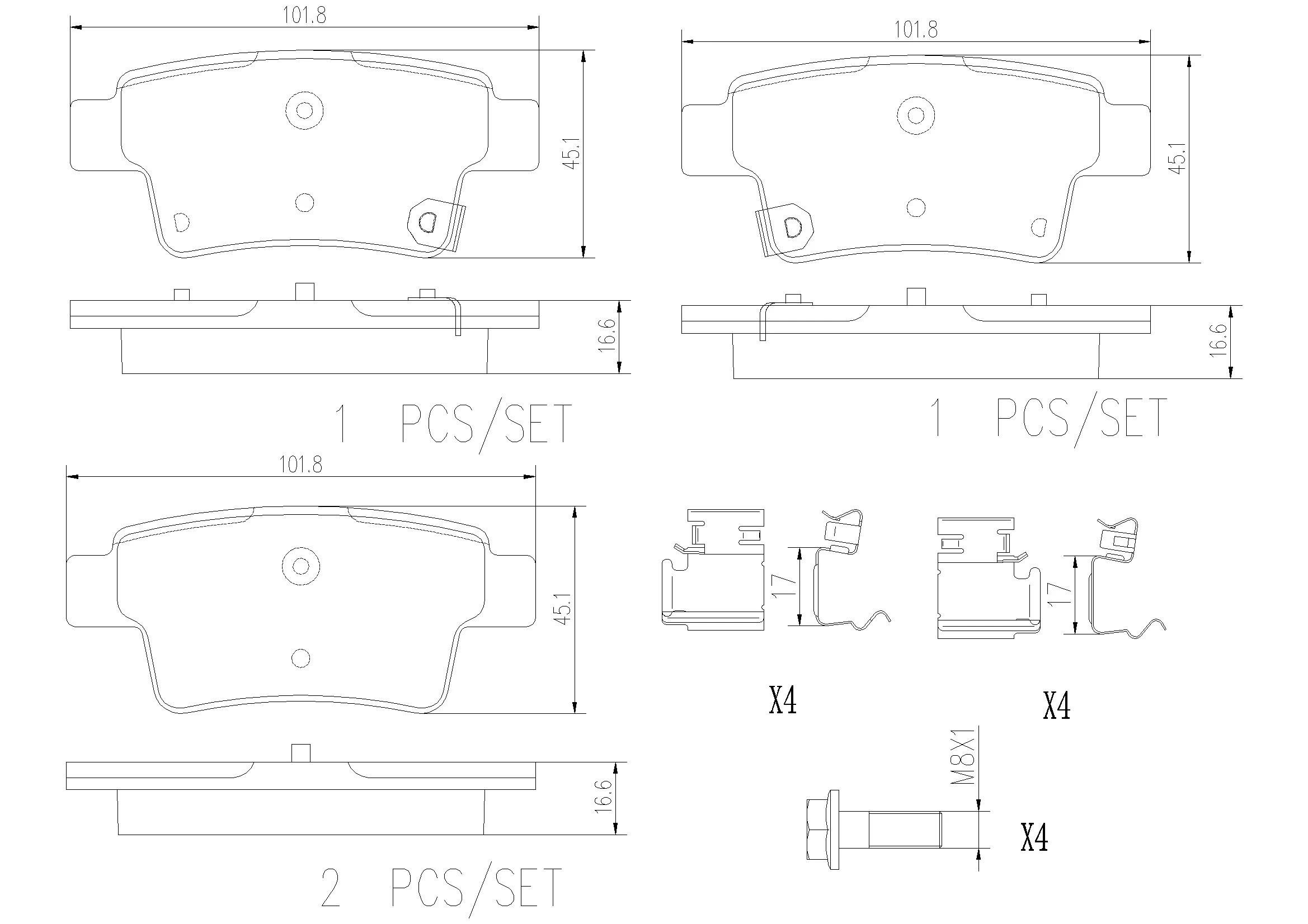 Kit de plaquettes de frein, frein à disque BREMBO P24220N