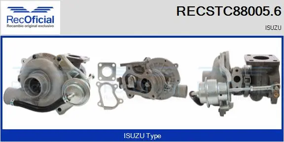 Turbocompresseur, suralimentation RECOFICIAL RECSTC88005.6