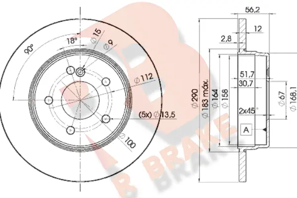 Disque de frein R BRAKE 78RBD21213