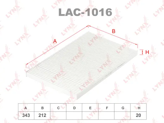 Filtre, air de l'habitacle LYNXAUTO LAC-1016