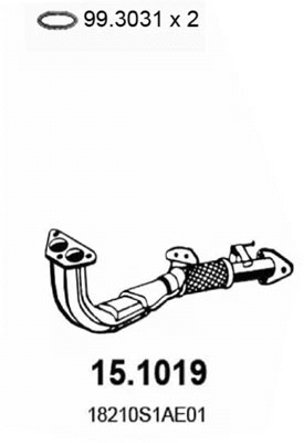 Tuyau d'échappement ASSO 15.1019