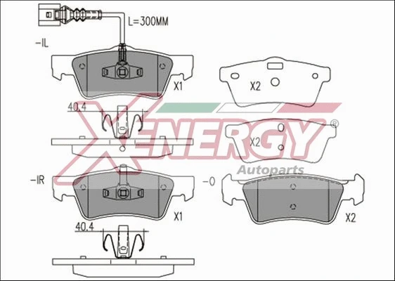 Kit de plaquettes de frein, frein à disque AP XENERGY X41249