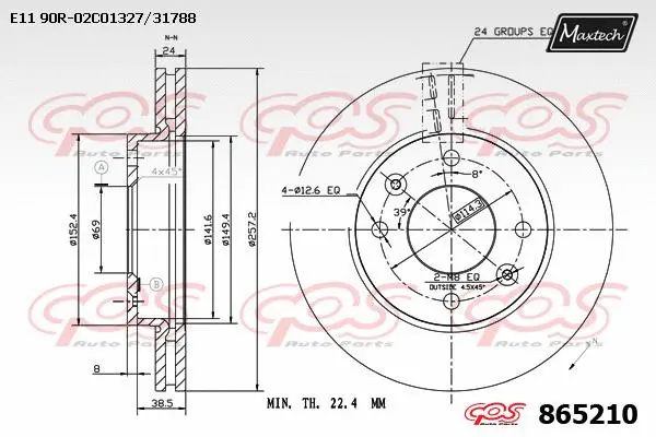Disque de frein MAXTECH 865210