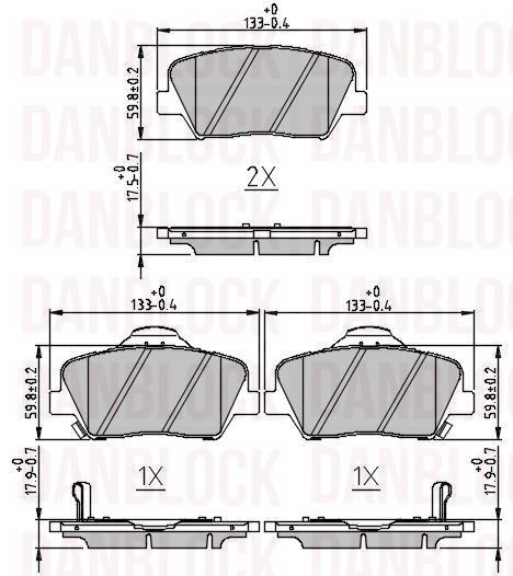 Kit de plaquettes de frein, frein à disque DANBLOCK DB 511209