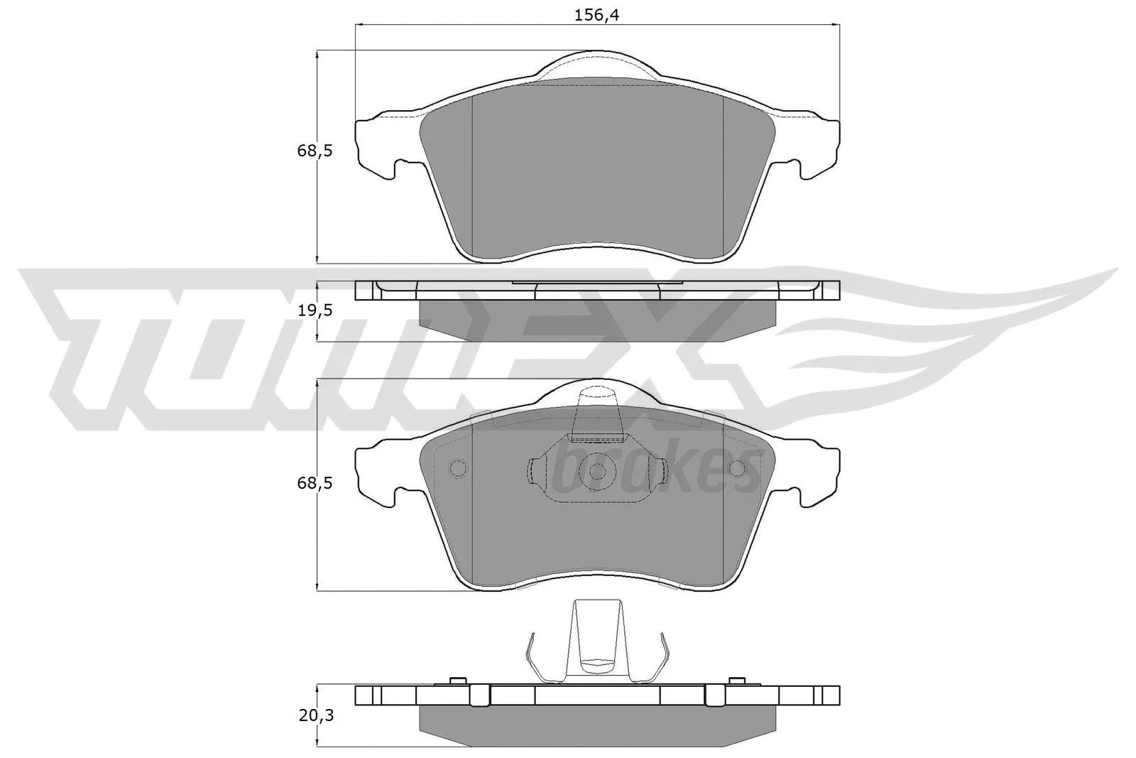 Kit de plaquettes de frein, frein à disque TOMEX Brakes TX 13-91