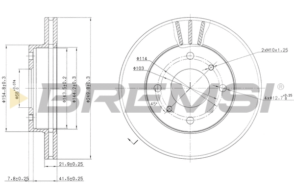 Disque de frein BREMSI CD6234V