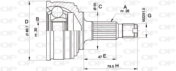 Jeu de joints, arbre de transmission OPEN PARTS CVJ5245.10