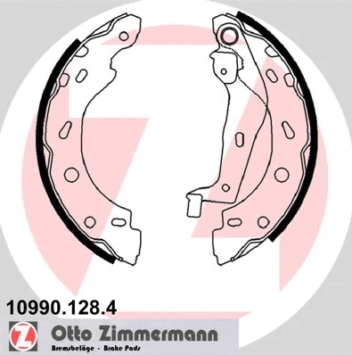 Jeu de mâchoires de frein ZIMMERMANN 10990.128.4