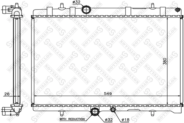 Radiateur, refroidissement du moteur STELLOX 10-25077-SX