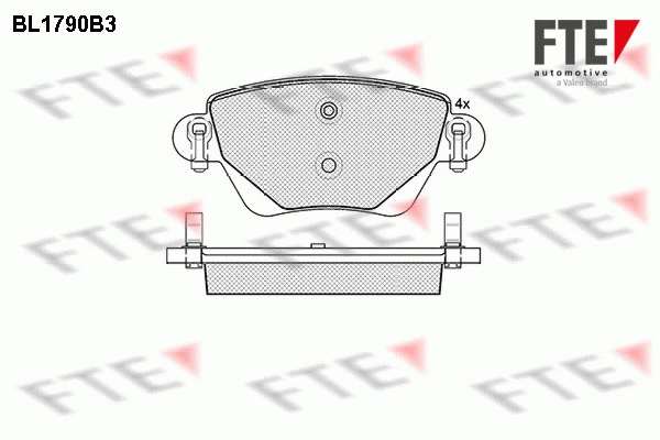 Kit de plaquettes de frein, frein à disque FTE 9010362