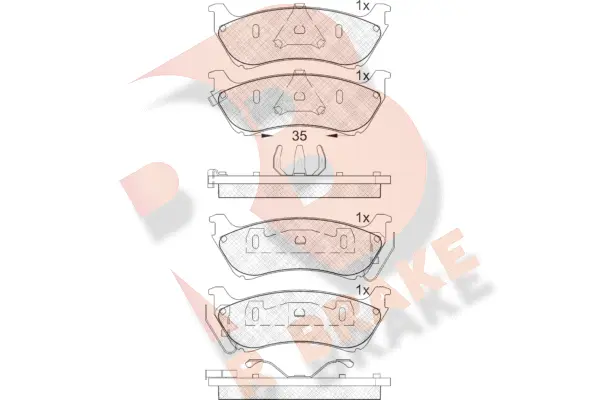 Kit de plaquettes de frein, frein à disque R BRAKE RB1277