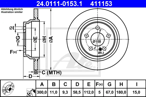 Disque de frein ATE-APAC 24.0111-0153.1